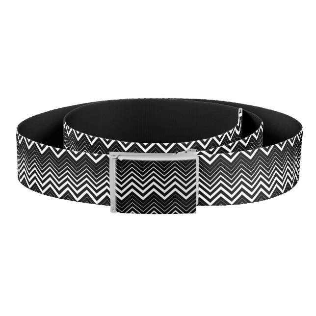 Black And White Zigzag Chevron Belt (Coil)