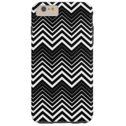 Black And White Zigzag Chevron Tough iPhone 6 Plus Case