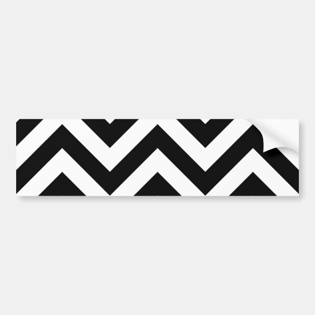 Black and white Zigzag Chevron Pattern Bumper Sticker (Front)