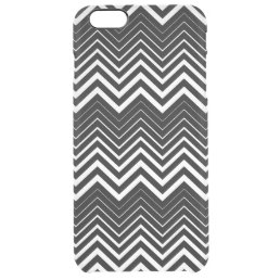 Black And White Zigzag Chevron Clear iPhone 6 Plus Case
