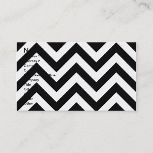 Customizable Black and white  Zigzag Chevrons Pattern Business Card Templates
