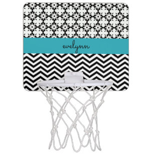 Download Black White On Blue And Mini Basketball Hoops Zazzle