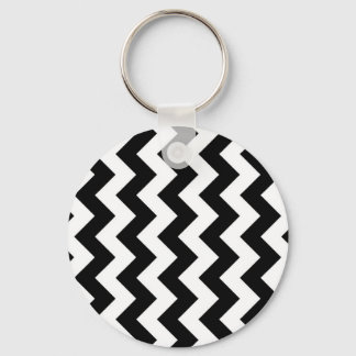 Black and White Zigzag Keychain