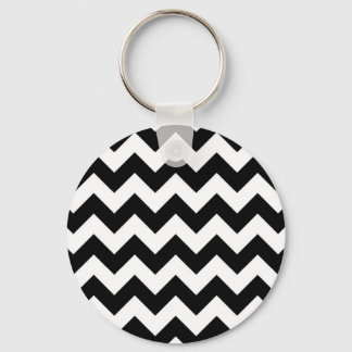 Black and White Zigzag Keychain