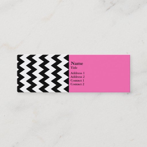 Customizable Black and White Zigzag Business Card