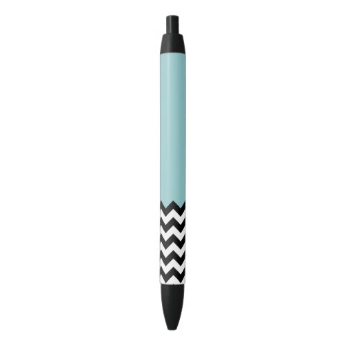 Black and White Zigzag Pattern Chevron Blue Black Ink Pen