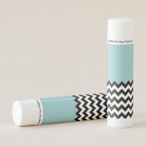 Black and White Zigzag Pattern Chevron Blue Lip Balm