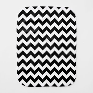 Black and White Zigzag Pattern, Chevron Pattern Baby Burp Cloth