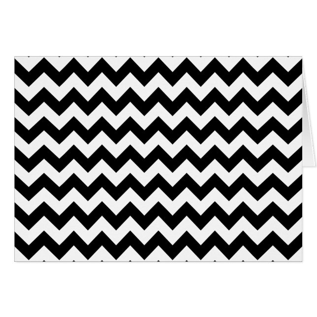 Black and White Zigzag Pattern, Chevron Pattern Cards (Front Horizontal)