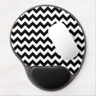 Black and White Zigzag Pattern, Chevron Pattern Gel Mouse Pad