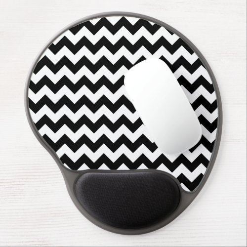 Black and White Zigzag Pattern Chevron Pattern Gel Mouse Pad