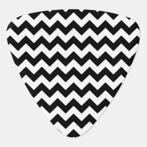 Black and White Zigzag Pattern, Chevron Pattern Guitar Pick
