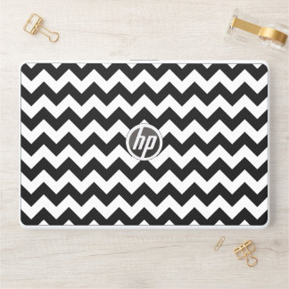 Black and White Zigzag Pattern, Chevron Pattern HP Laptop Skin