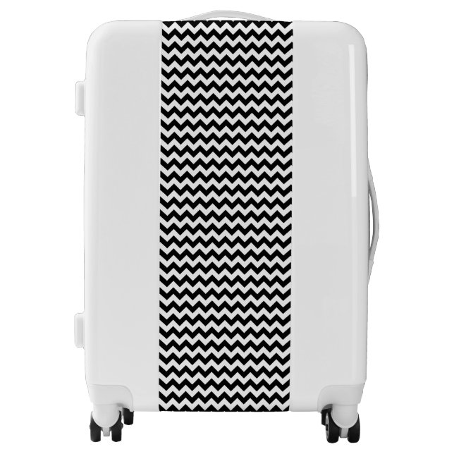 Black and White Zigzag Pattern, Chevron Pattern Luggage (Front)