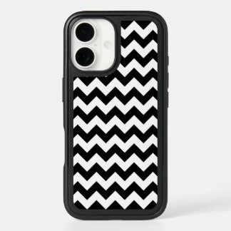 Black and White Zigzag Pattern, Chevron Pattern iPhone 16 Case