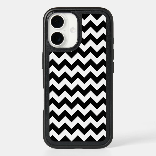 Black and White Zigzag Pattern, Chevron Pattern Otterbox iPhone Case (Back)