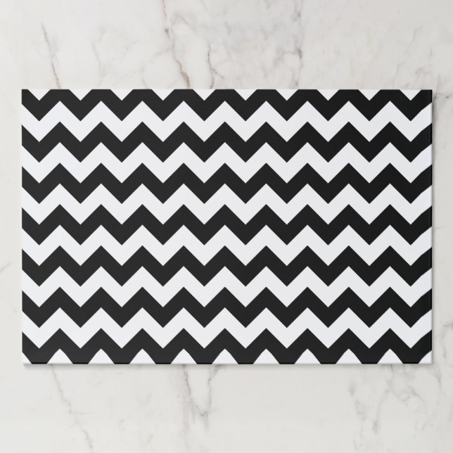 Black and White Zigzag Pattern, Chevron Pattern Paper Pad (Front)