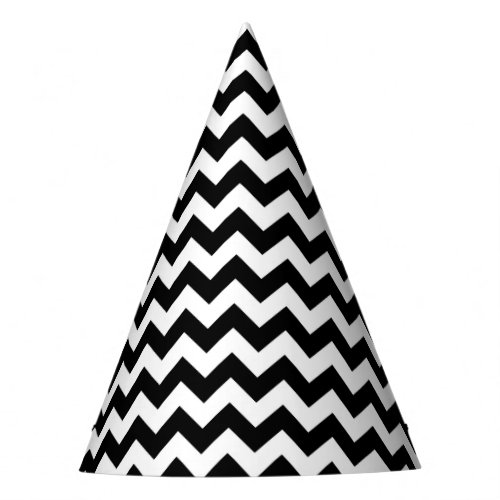 Black and White Zigzag Pattern Chevron Pattern Party Hat