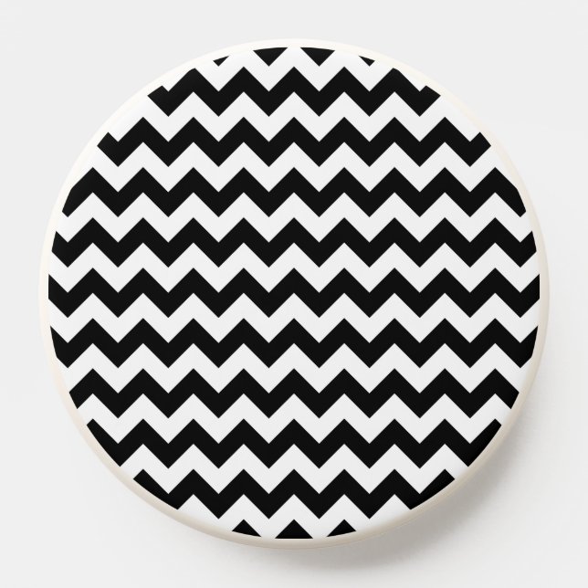 Black and White Zigzag Pattern, Chevron Pattern PopSocket (Popsocket)