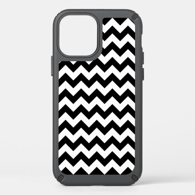 Black and White Zigzag Pattern, Chevron Pattern Speck iPhone 12 Case (Front)