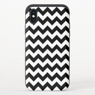 Black and White Zigzag Pattern, Chevron Pattern iPhone X Slider Case