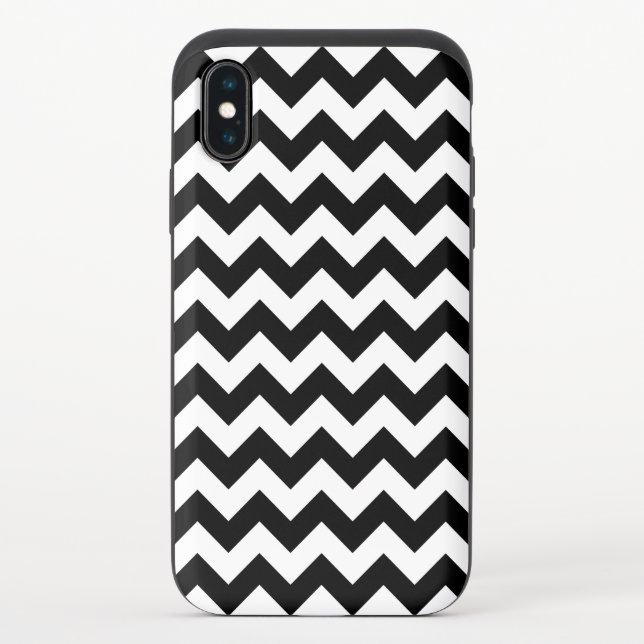 Black and White Zigzag Pattern, Chevron Pattern Uncommon iPhone Case (Back)