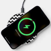 Black and White Zigzag Pattern, Chevron Pattern Wireless Charger (Phone)