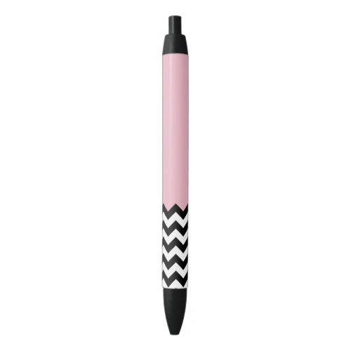 Black and White Zigzag Pattern Chevron Pink Black Ink Pen