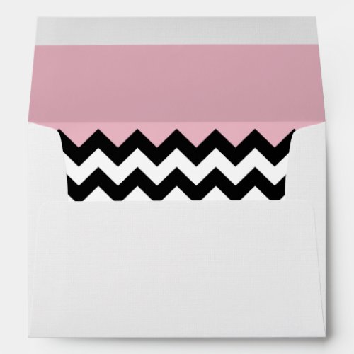 Black and White Zigzag Pattern Chevron Pink Envelope