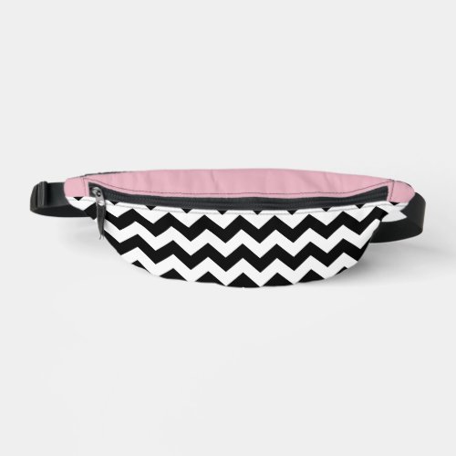 Black and White Zigzag Pattern Chevron Pink Fanny Pack