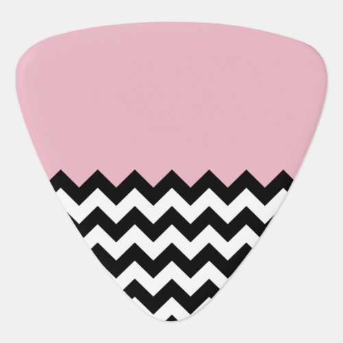 Black and White Zigzag Pattern Chevron Pink Guitar Pick