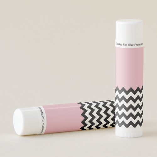 Black and White Zigzag Pattern Chevron Pink Lip Balm