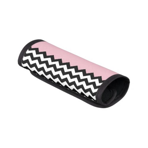 Black and White Zigzag Pattern Chevron Pink Luggage Handle Wrap