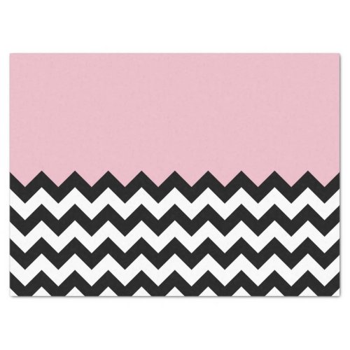 Black and White Zigzag Pattern Chevron Pink Tissue Paper