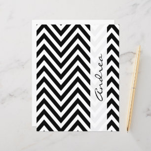 Black and White Zigzag Pattern, Your Name