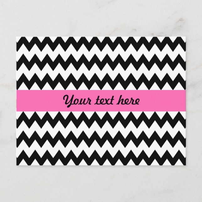 Black and White Zigzag Postcard (Front)