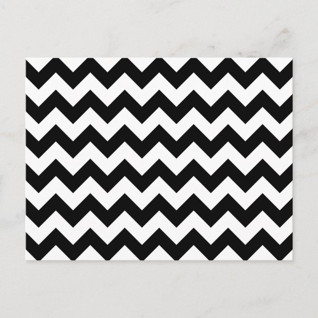 Black and White Zigzag Postcard (Front)