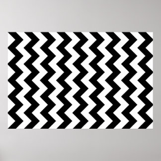 Black and White Zigzag Poster