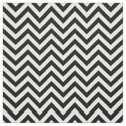 Black and White Zigzag Stripes Chevron Pattern Fabric