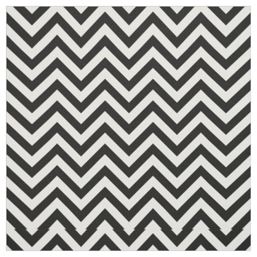 Black and White Zigzag Stripes Chevron Pattern Fabric
