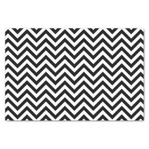 Black and White Zigzag Stripes Chevron Pattern Tissue Paper