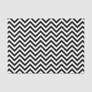 Black and White Zigzag Stripes Chevron Pattern Tissue Paper