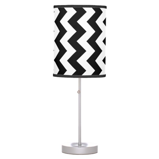 Black and White Zigzag Table Lamp (Front)