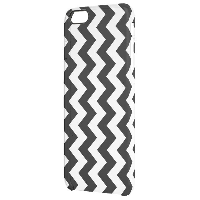 Black and White Zigzag Uncommon iPhone Case (Back Left)