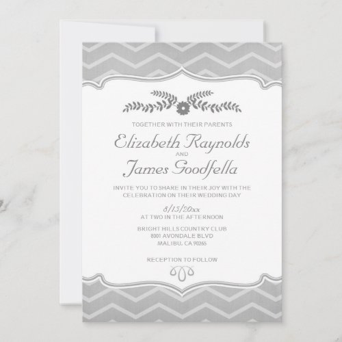 Black And White Zigzag Wedding Invitations