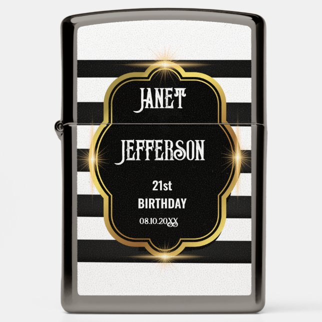 Black and White  Zippo Lighter (Front)