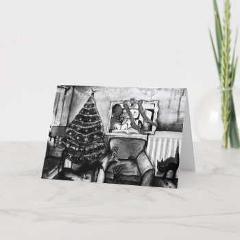 Black And White Zombie Christmas Card With Poem by Melmo_666 at Zazzle