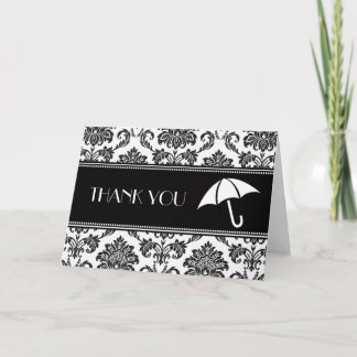 Black and Whtie Bridal Shower Thank You Card