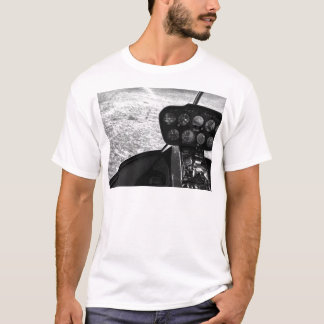 Black and wihte photograph of a helicopter T-Shirt