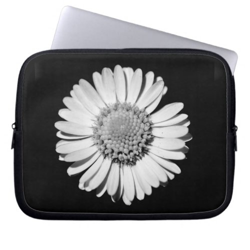 Black and Wite Daisy Laptop Case
